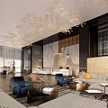 Elegant Hotel Lobby Interior Design With Luxurious Chandelier Comfortable Sofas And Modern Decor