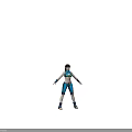 Female Game Movie Character With Blue Outfit Green Decorative Details Shorts And Gloves