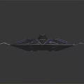 Futuristic Blue Streamlined Spaceship Design with Geometric Structure and Transparent Cockpit