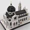 Building Blocks Grand Architectural Model With Domed Roof Towers And Central Fountain