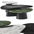 Modern Dressing Table With Black Green White Marble Countertop And Black Base