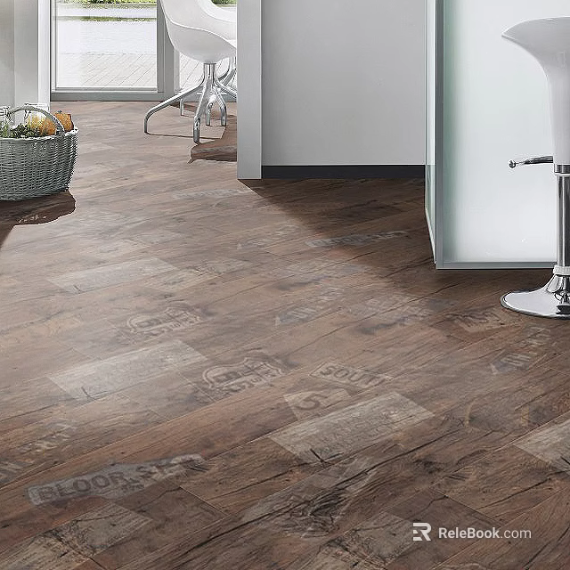 Natural Hardwood Floor With Rich Brown Tone And Distinct Wood Grain Patterns 3d model 