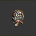 Colorful Mosaic Turtle Sculpture With Red Blue White Tiles As Decorative Art Piece