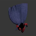 Woman in Red Bodysuit with Yellow Star Emblem Blue Cape Gloves and Boots