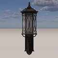 Vintage Style Wall Sconces with Metal Frame and Lattice Shades on Light Green Wall