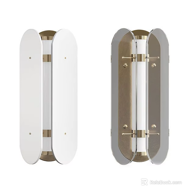 Modern Wall Lamp Design With White Glass And Brass Accents For Interior Decor 3d model 