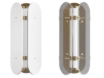 Modern Wall Lamp Design With White Glass And Brass Accents For Interior Decor 3d model