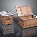 Wooden Chests Open And Closed With Metal Clasps And Handles Vintage Design