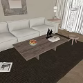 Wooden Coffee Table With Fruit Bowl Book And Decorative Items In Living Room