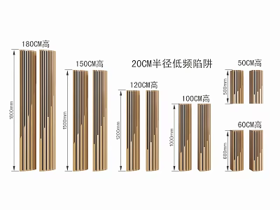 Wooden Soundproof Wall Panels With Multiple Height Options For Interior Design 3d model
