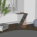 Modern Metal Side Table With Perforated Design In Living Room Sunlight And Green Plant