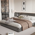 Modern Italian Double Bed 3d model