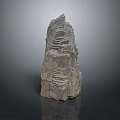 Tall Layered Natural Rock Formation In Scenic Mountain Landscape View