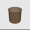 Natural Woven Wicker Storage Basket With Round Shape For Home Organizing