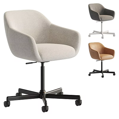 Modern Office Chair With Ergonomic Design Multiple Colors And Swivel Wheels 3d model