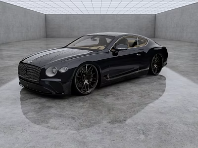 Luxury Black Bentley Two Door Coupe in Modern Indoor Space with Sleek Design 3d model