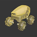 Futuristic Exploration Rover With Large Rugged Wheels And Metallic Geometric Body Design