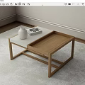 Square coffee table small square table 3d model