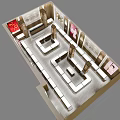 Jewelry Store Interior Design with Elegant Display Counters Ceiling Lights and Jewelry Displays