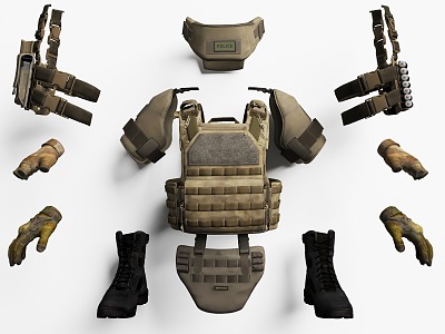 ordnance equipment swat equipment special police clothing tactical vest bulletproof vest individual equipment 3d model