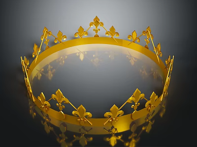 Elegant Golden Crown With Intricate Floral Patterns As Household Decorative Item 3d model