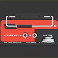 Sony Walkman Red Portable Stereo Audio Player With Classic Design And Control Buttons