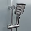 Modern Shower System Design With Overhead Handheld Control Panel And Bracket 3d model