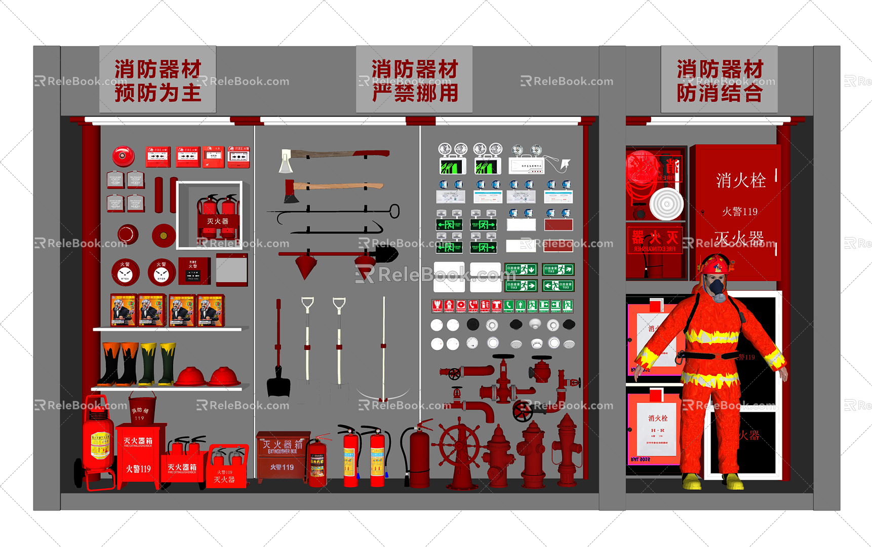 Modern fire fighting equipment fire hydrant 3d model