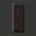 Rustic Industrial Double Entrance Gates With Cross Metal Bars Open And Closed