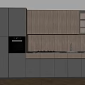 Modern Kitchen Interior Design With Gray Cabinets Wooden Backsplash Sink Faucet And Appliances