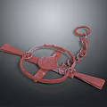 Rusty Iron Horse Shackles With Circular Rings And Metal Chain Links