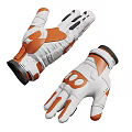 White And Orange Athletic Gloves With Reinforced Palms Breathable Design For Active Sports