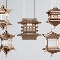 Traditional Chinese Pagoda Style Wooden Chandeliers With Intricate Multi Layer Design
