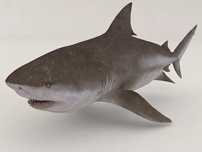 Great White Shark With Sharp Teeth And Sleek Body In Ocean Marine Life 3d model