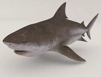 Great White Shark With Sharp Teeth And Sleek Body In Ocean Marine Life 3d model Great White Shark With Sharp Teeth And Sleek Body In Ocean Marine Life 3d model