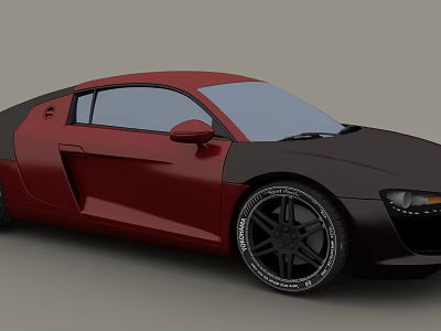 Red and Black Sports Car with Sleek Aerodynamic Design and Stylish Alloy Wheels 3d model