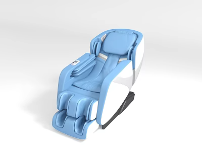 Modern Blue and White Massage Chair with Ergonomic Design for Comfortable Relaxation 3d model