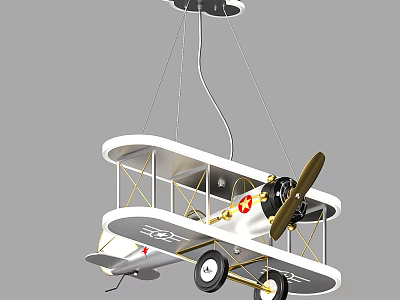Modern chandelier children airplane chandelier 3d model