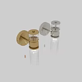 Modern Gold And Silver Wall Sconces With Metal Base And Clear Ribbed Glass