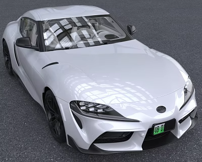White Sports Car Featuring Modern Sleek Exterior Design Black Wheels And Front LED Headlights 3d model
