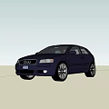 Black Audi SUV Driving On Road During Sunset With Dust And Cloudy Sky