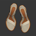 Stylish White And Orange High Heel Sandals With Ankle Straps For Summer Wear