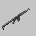 Detailed View of Modern Rifle With Black Body Red Magazine Barrel and Trigger