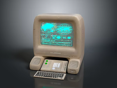 Retro Style Beige Single Sofa With Comfortable Backrest And Armrests 3d model