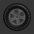 Car Off Road Tire With Deep Tread And Black Shiny Alloy Wheel