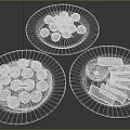 Fresh Appetizing Food Plates With Meatballs Sliced Meat And Dipping Sauce
