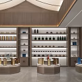 Modern Tobacco Liquor Store Interior With Display Shelves And Bar