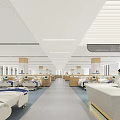Modern Hospital Outpatient Clinic Interior With Beds And Medical Staff