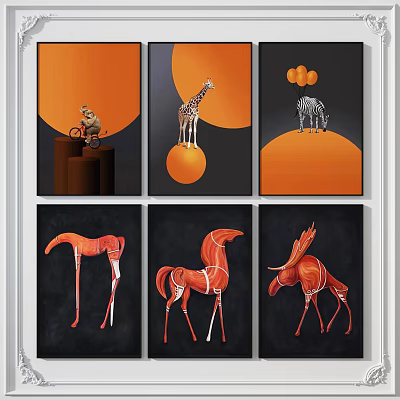 Modern Animal Painting Decorative Painting 3d model Modern Animal Painting Decorative Painting 3d model