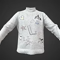 Gray Sweater Featuring Hand Drawn Heart Star Letter 2023 PJTC LOVE Animal Patterns